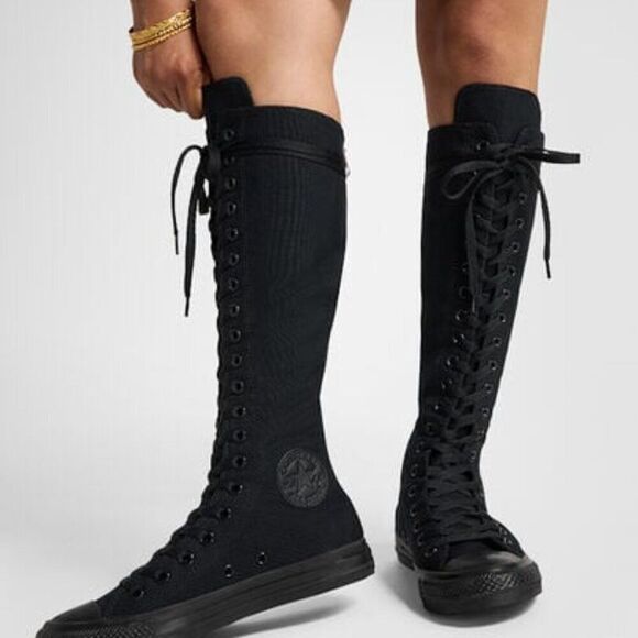 New Converse Chuck Taylor All Star XX-Hi Sneaker All Black XXHi Extra High RARE - Picture 1 of 9